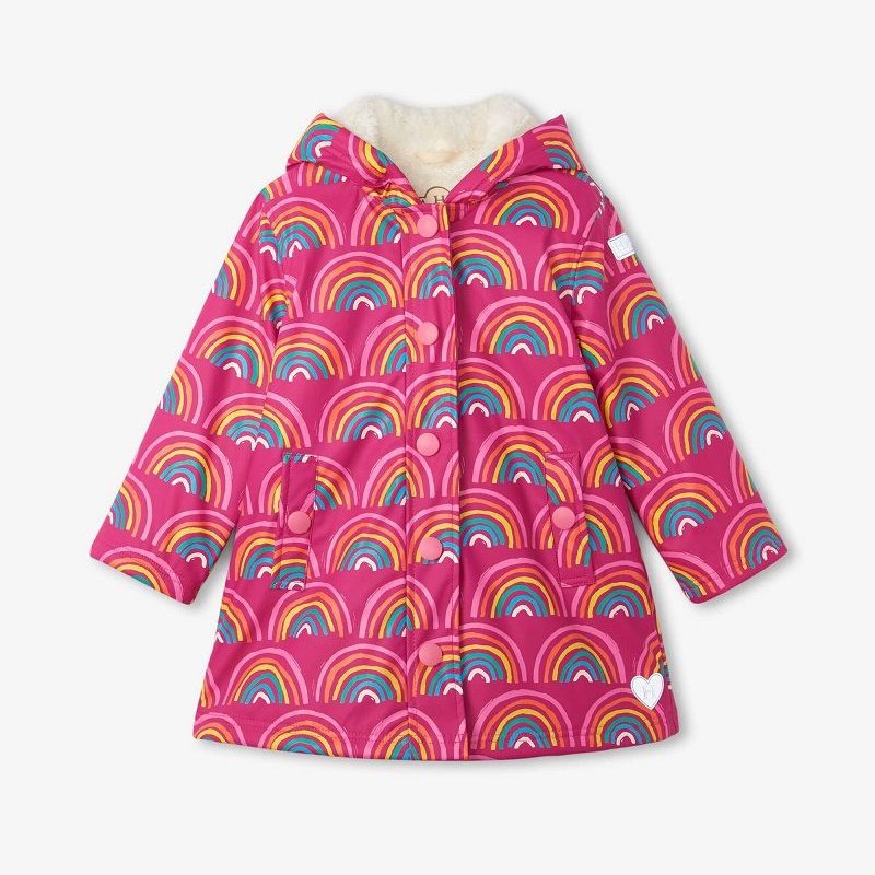 Hatley Rainy Rainbows Sherpa Lined Splash Jacket BeauBaba