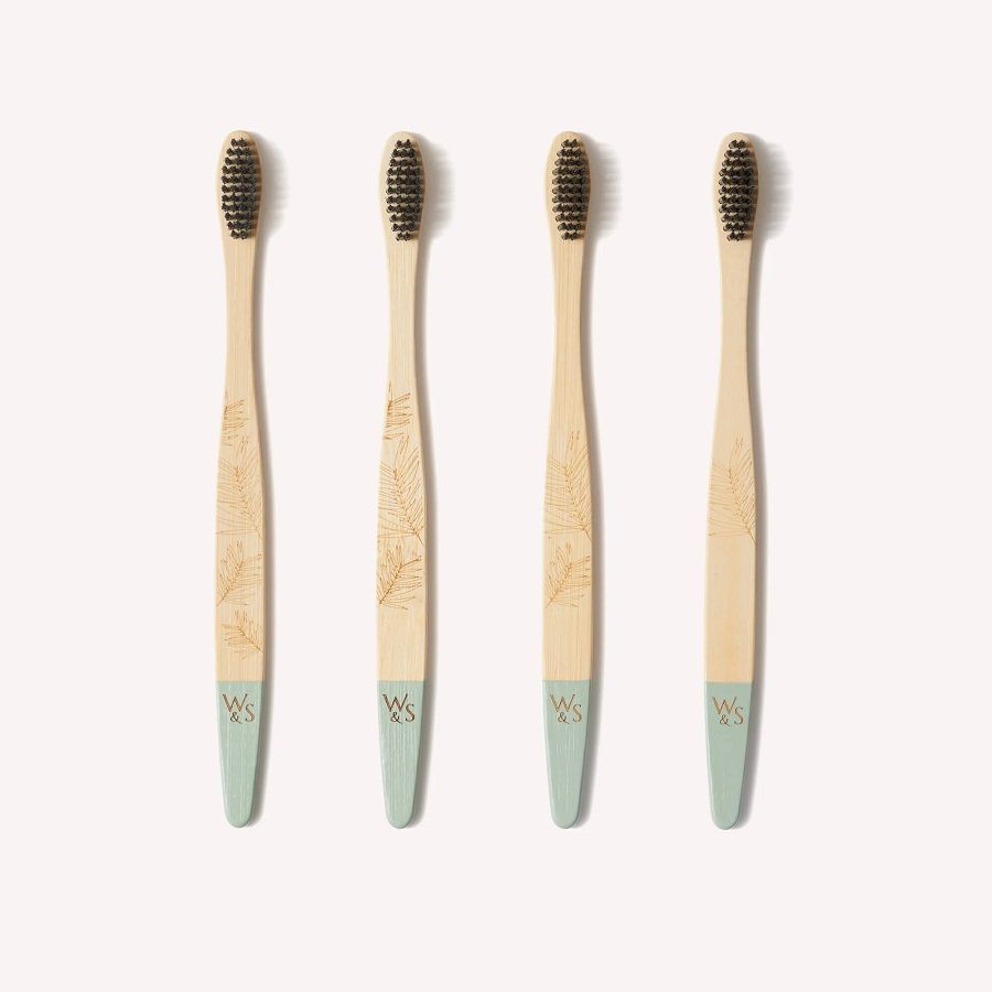Wild & Stone Adult Bamboo Toothbrush - 4 Pack - Medium