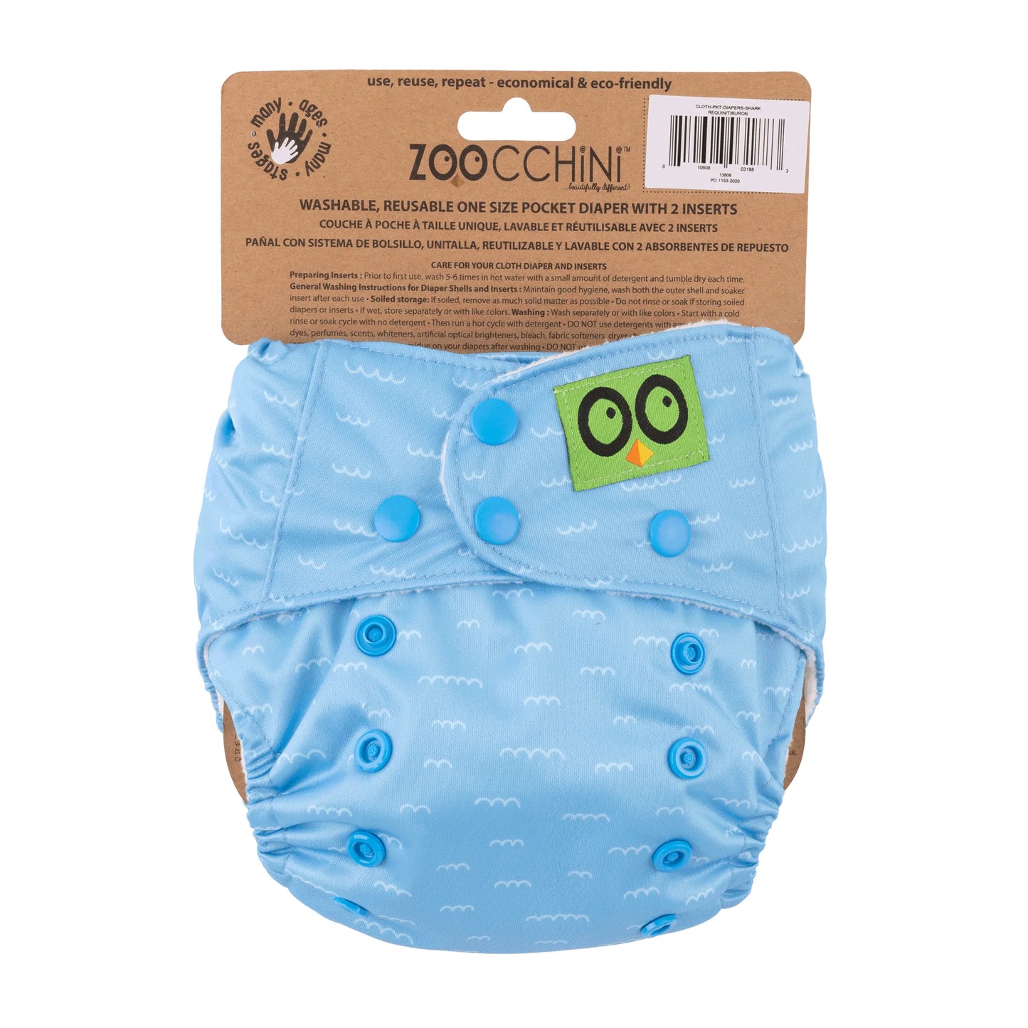Zoocchini All in One Nappy - Shark