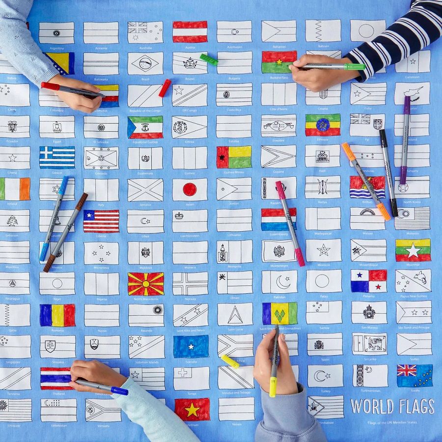 eatsleepdoodle World Flags Tablecloth