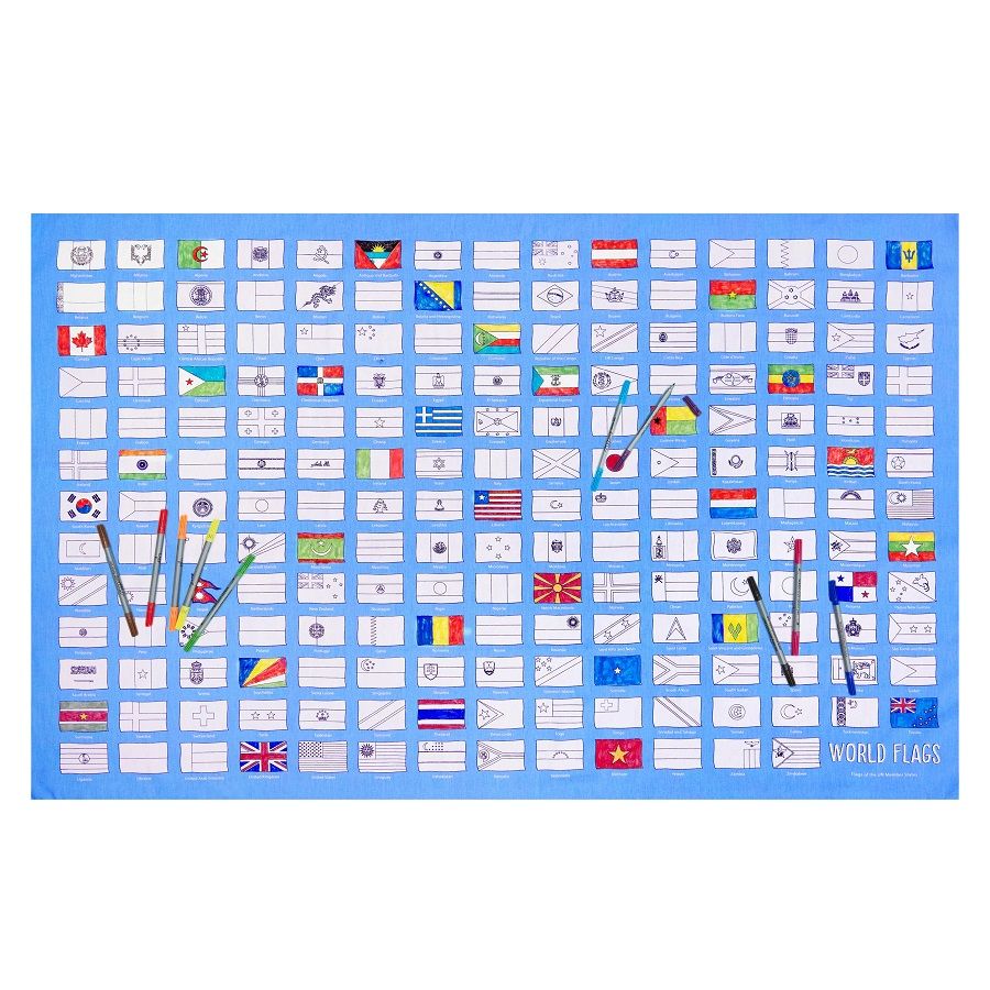 eatsleepdoodle World Flags Tablecloth