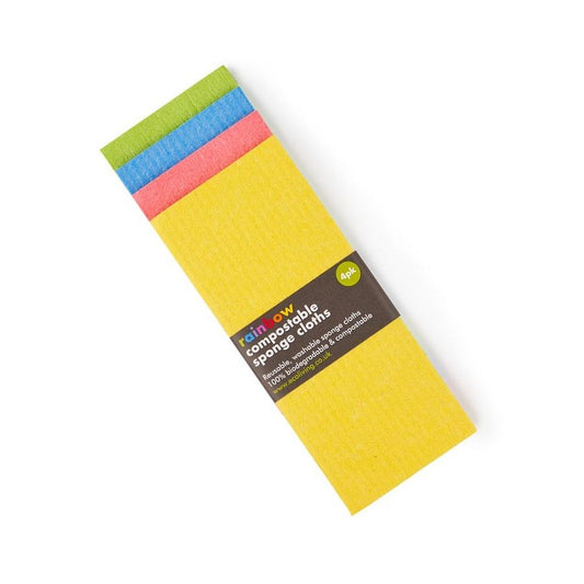 EcoLiving Compostable Sponge Rainbow Cleaning Cloths 4 pack