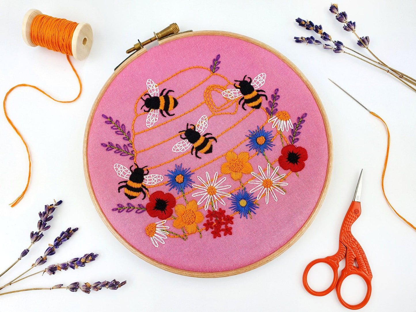 Oh Sew Bootiful Honey Bees and Wildflowers Embroidery Kit