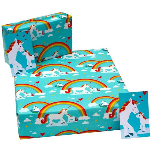 Re-wrapped Unicorns Gift Wrap & Tag