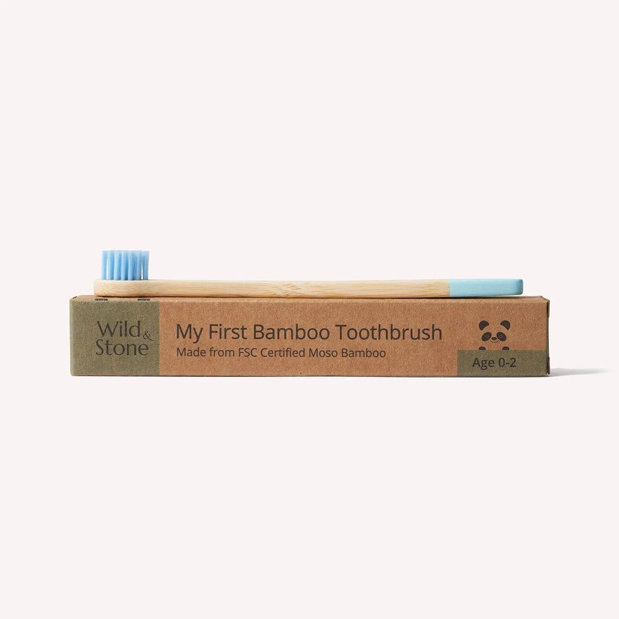 Wild & Stone Baby Bamboo Single Toothbrush - Baby Blue