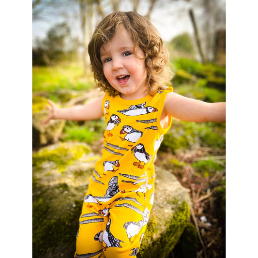 DUNS Puffin Yellow Shortie Dungarees
