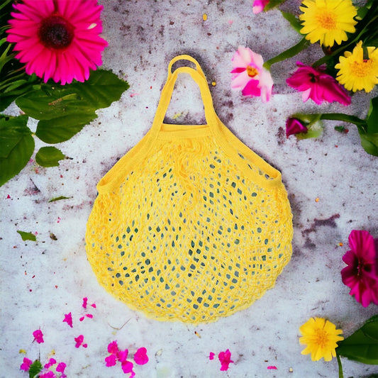 Yellow Cotton Shopping Bag