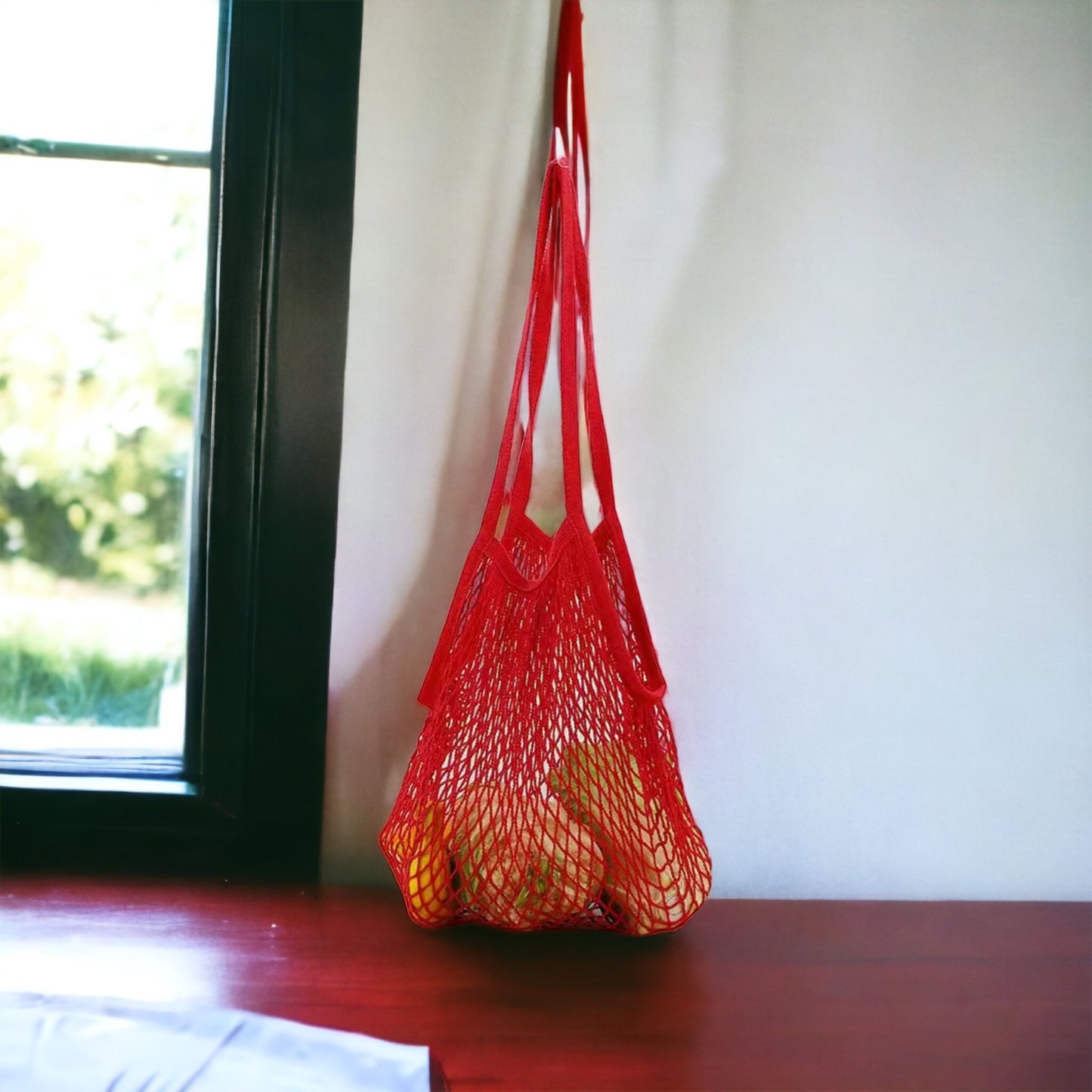 Red Cotton Shopping Bag